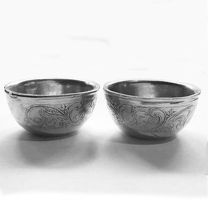 Vintage Askvoll Brug Stopt Tinn Pewter Drinking Bowls from Norway Fully Marked .